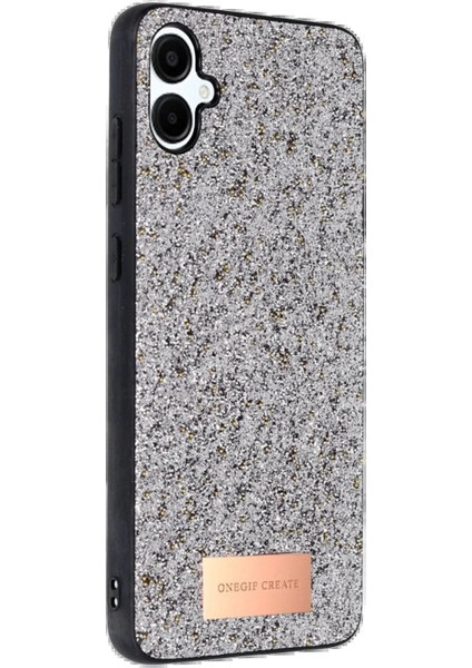 Samsung Galaxy A06 Bright Simli Kapak - Gümüş