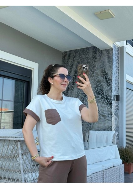 Kadın Kristal Kumaş Garnili Cep Detaylı Ikili Takım modelleri