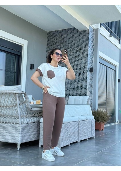 Kadın Kristal Kumaş Garnili Cep Detaylı Ikili Takım indirimleri