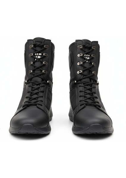 Verton Bağcıklı Günlük Erkek Outdoor Askeri Postal Bot Siyah
