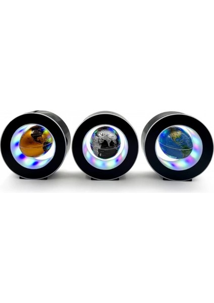 - Manyetik Siyah Model Yuvarlak Ledli Dünya Küre