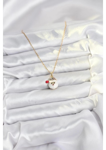 Bfs 316L Çelik Zincir Gold Renk Şapkalı Kardan Adam Kafası Model Yılbaşı Temalı Kadın Kolye fiyatları