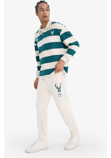 Fit NBA Milwaukee Bucks Standart Fit Cepli Esnek Bantlı Paça Jogger Eşofman Altı