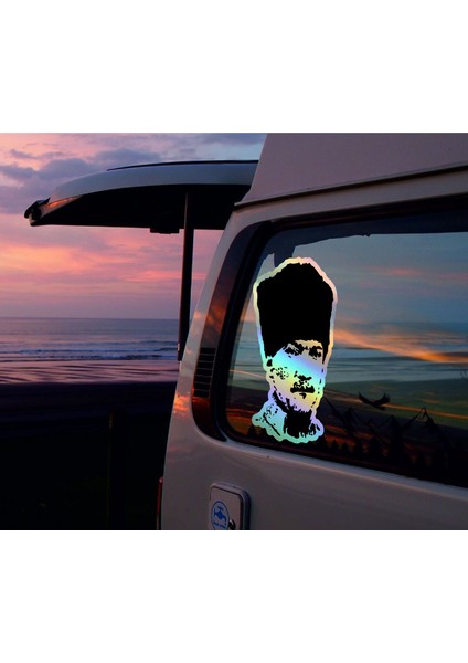 Hologramlı Janjanlı Atatürk Silüet Sticker - Araba Oto Motosiklet Karavan Sticker 03006 modelleri