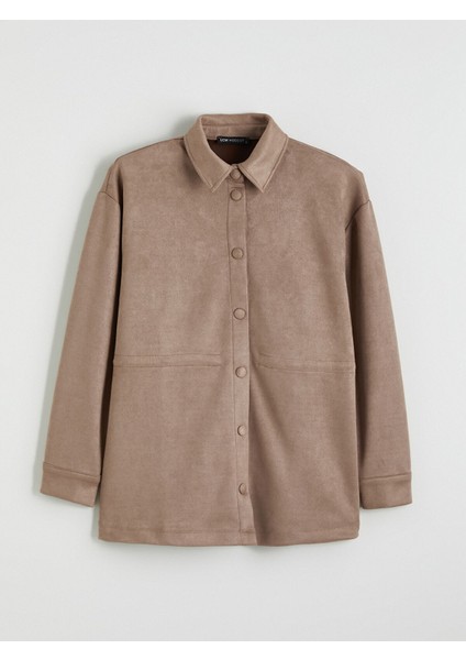 Yeni Sezon Kadın Süet Görünümlü Gömlek Ceket indirimleri