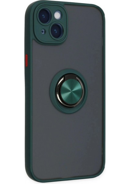 Ieg iPhone 14 Kılıf Montreal Yüzüklü Silikon Kapak - Yeşil fiyatları