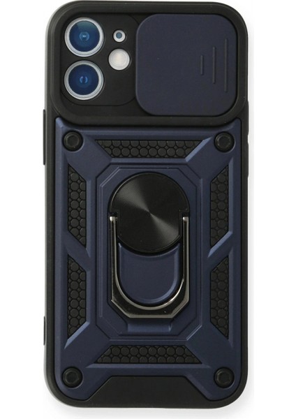 Ieg iPhone 12 Kılıf Pars Lens Yüzüklü Silikon - Lacivert