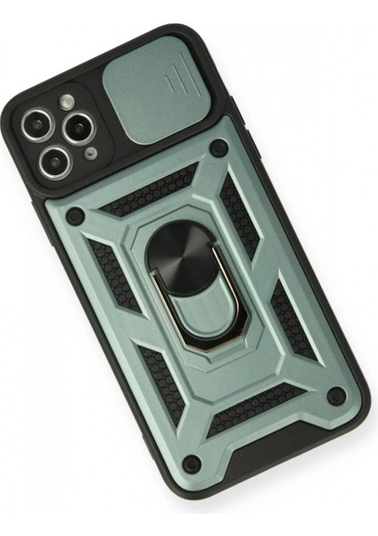 Ieg iPhone 11 Pro Kılıf Pars Lens Yüzüklü Silikon - Yeşil modelleri