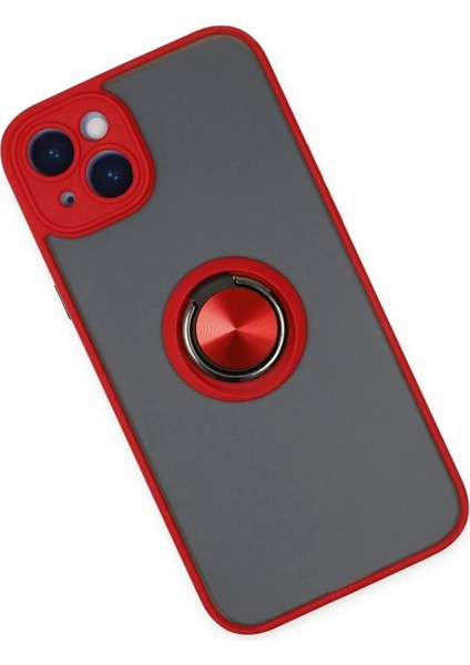 Ieg iPhone 14 Kılıf Montreal Yüzüklü Silikon Kapak - Kırmızı modelleri