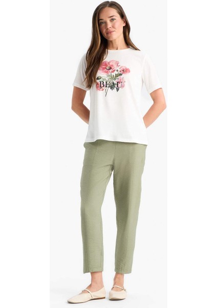 Lastikli Bel Bağcıklı Basic Düz Paça Jogger Pantolon D2573AX25SP fiyatları