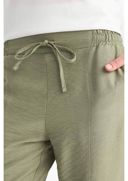 Lastikli Bel Bağcıklı Basic Düz Paça Jogger Pantolon D2573AX25SP indirimleri