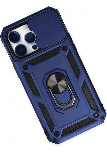 Ieg iPhone 14 Pro Max Kılıf Pars Lens Yüzüklü Silikon - Lacivert modelleri