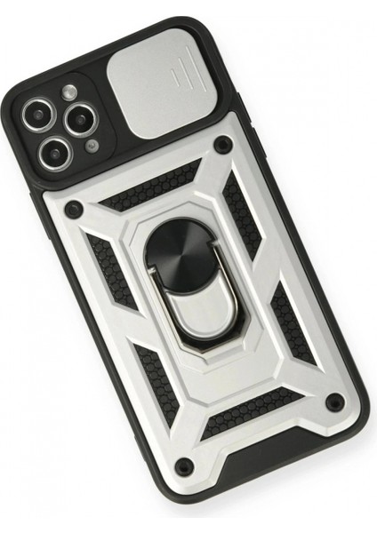 Ieg iPhone 11 Pro Kılıf Pars Lens Yüzüklü Silikon - Gümüş modelleri