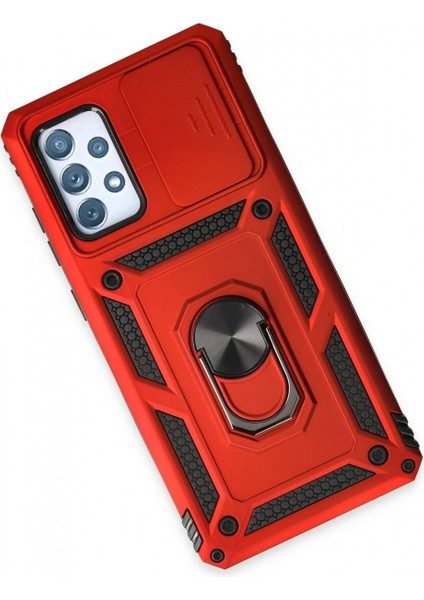 Ieg Samsung Galaxy A52 Kılıf Pars Lens Yüzüklü Silikon - Kırmızı modelleri