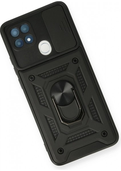 Ieg Oppo A15 Kılıf Pars Lens Yüzüklü Silikon - Siyah modelleri