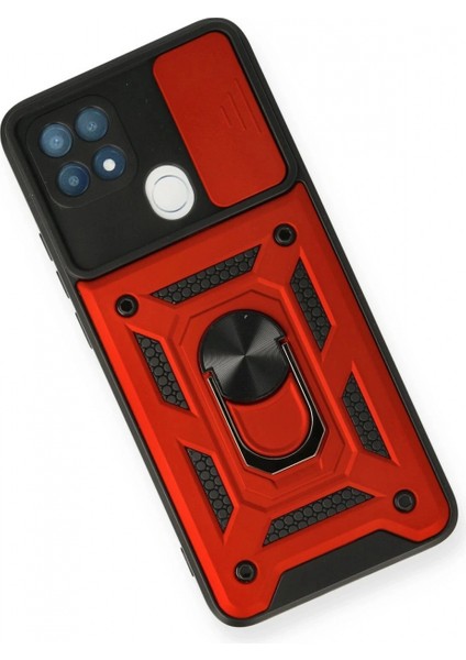 Ieg Oppo A15 Kılıf Pars Lens Yüzüklü Silikon - Kırmızı modelleri