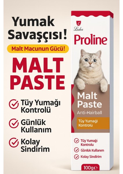 Pro Line Malt Paste Tüy Yumağı Önleyici Kedi Malt Yeni Ürün 100GR modelleri