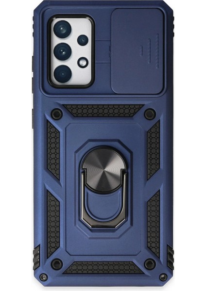 Ieg Samsung Galaxy A52 Kılıf Pars Lens Yüzüklü Silikon - Lacivert