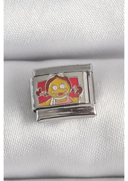 Bfs 316L Çelik Gümüş Renk Renkli Çocuk Işlemeli Nomination Charm