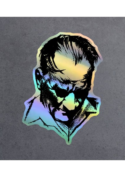 Hologramlı Janjanlı Atatürk Silüet Sticker - Ata Gazi Mustafa Kemal Sticker - Araba Oto Motosiklet Karavan Sticker 03007 indirimleri