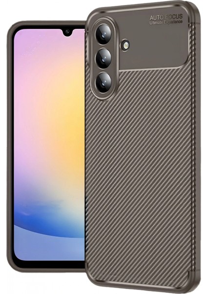 İEG Samsung Galaxy A17 5G Auto Focus Karbon Kapak - Kahverengi