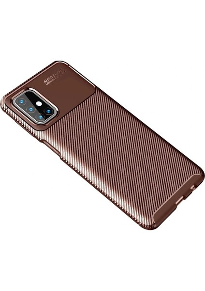 Samsung Galaxy M31S Kılıf Auto Focus Karbon Kapak - Kahverengi fiyatları