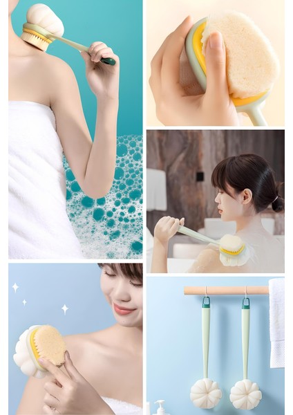 2'si 1 Arada Çift Taraflı Uzun Saplı Fırçalı Banyo Vücut Sırt Fırçası Banyo Lifi fiyatları