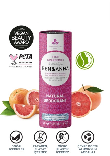 Pink Grapefruit Deodorant Stick 40 G