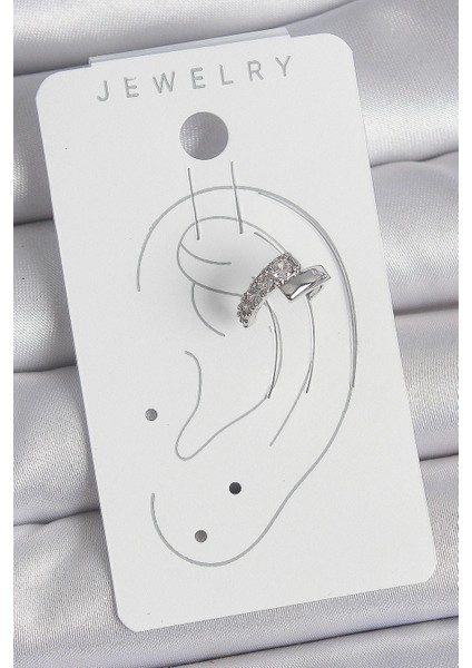 Bfs Pirinç Gümüş Renk Zirkon Taşlı Kadın Kıkırdak Küpe fiyatları