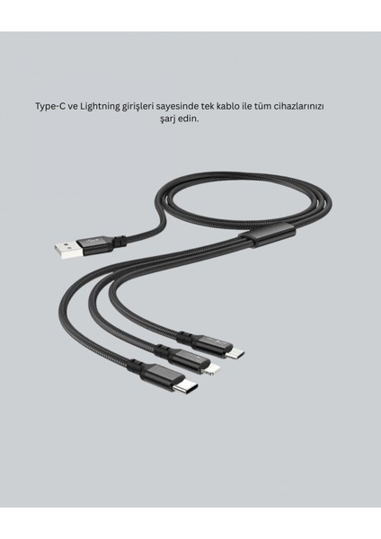 - Çoklu USB Şarj Kablosu – 1,2m Hızlı Şarj, 3A Güçlü Akım fırsatları