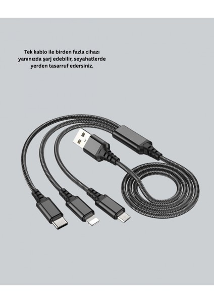- Çoklu USB Şarj Kablosu – 1,2m Hızlı Şarj, 3A Güçlü Akım indirimleri