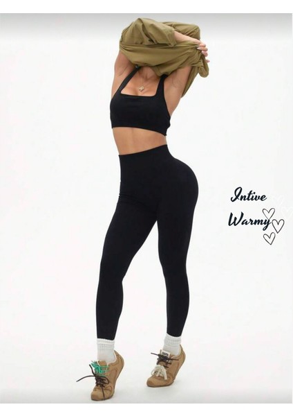 Larosa Siyah Dikişsiz Içi Polar Termal Standart Beden Kışlık Tayt modelleri