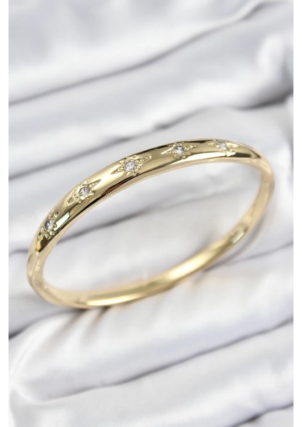 Bfs Pirinç Zirkon Taşlı Kutup Yıldızı Model Gold Renk Kadın Kelepçe