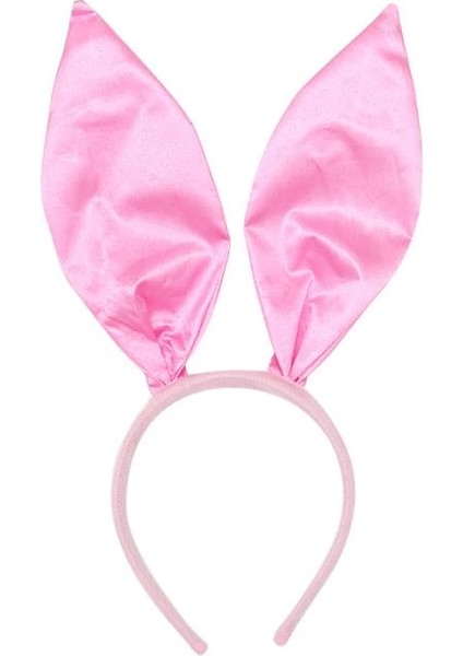 Bfs Pembe Renk Saten Kaplama Şekil Verilebilir Tavşan Kulak Taç 35X11 cm