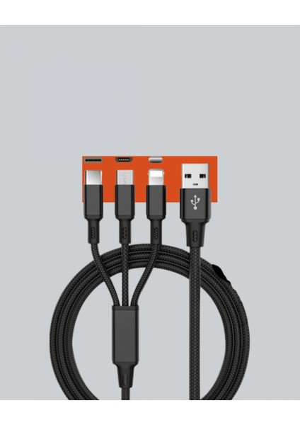 - 3’ü 1 Arada Hızlı Şarj Kablosu – Ios Android Type-C Uyumlu fiyatları