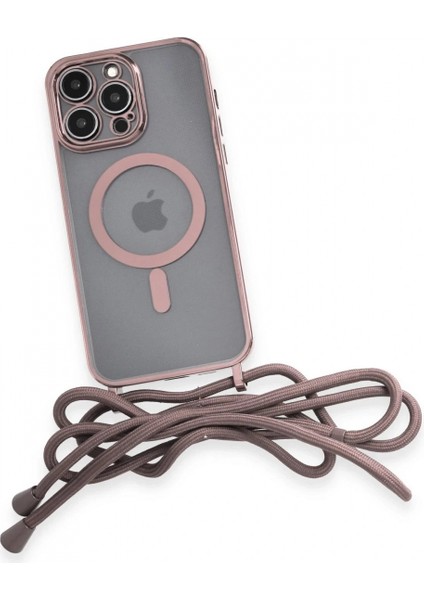 Ieg iPhone 12 Pro Max Kılıf Divo Lazer Askılı Magsafe Kapak - Pembe fırsatları