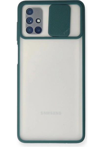 Ieg Samsung Galaxy M51 Kılıf Palm Buzlu Kamera Sürgülü Silikon - Yeşil
