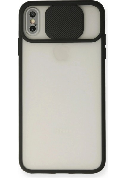 Ieg iPhone x Kılıf Palm Buzlu Kamera Sürgülü Silikon - Siyah