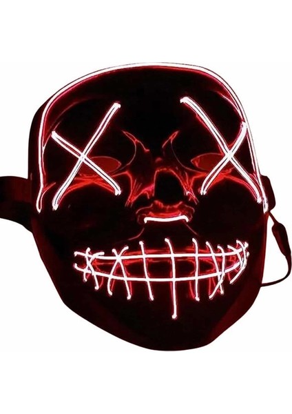Bfs Işıklı LED Maske Parti Eğlence Maskesi Hallowen Neon Maske indirimleri