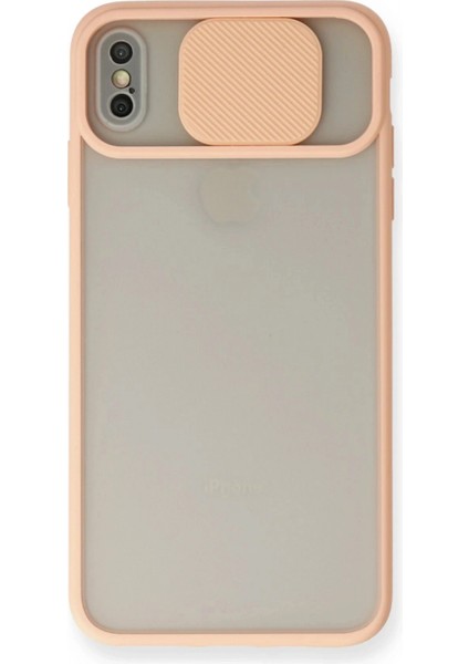 Ieg iPhone x Kılıf Palm Buzlu Kamera Sürgülü Silikon - Pembe