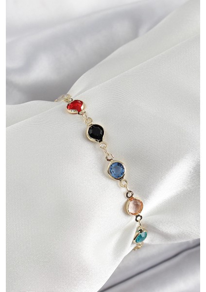 Bfs Pirinç Asorti Model Gold Renk Zirkon Taşlı Kadın Bileklik