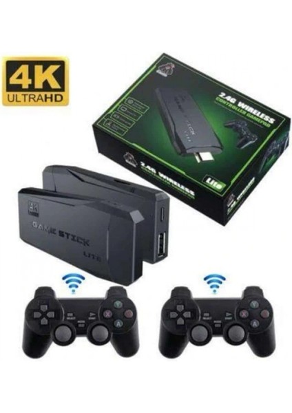 Ieg Retro Oyunlar 4K Game Stick 2.4g Kablosuz Çift Kol 3500 Oyun Atari modelleri