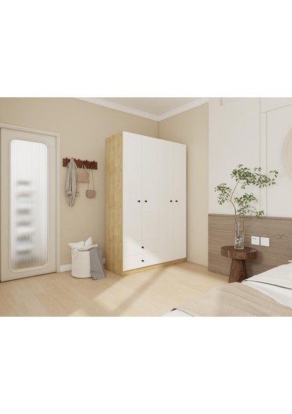 4 Kapaklı 2 Çekmeceli Gardırop Lefkasmeşe-Byz fiyatları