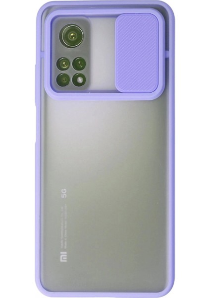 Ieg Xiaomi Mi 10T Kılıf Palm Buzlu Kamera Sürgülü Silikon - Lila