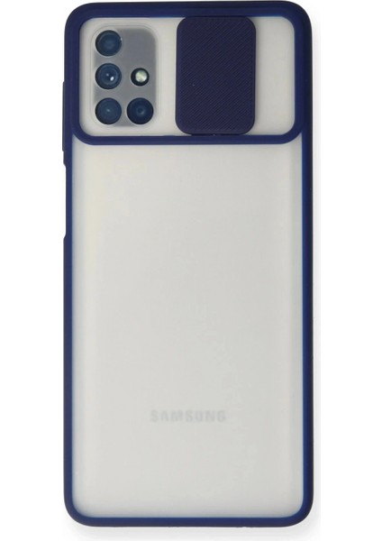 Ieg Samsung Galaxy M51 Kılıf Palm Buzlu Kamera Sürgülü Silikon - Lacivert
