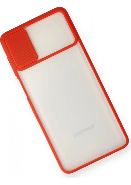 Ieg Samsung Galaxy M51 Kılıf Palm Buzlu Kamera Sürgülü Silikon - Kırmızı modelleri