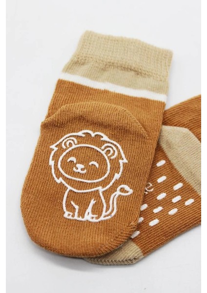 Bfs Bistyle Hayvan Figürlü Kaymaz Erkek Soket Çorap 2'li BS10119 Hardal modelleri