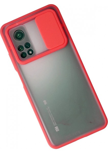 Ieg Xiaomi Mi 10T Kılıf Palm Buzlu Kamera Sürgülü Silikon - Kırmızı modelleri