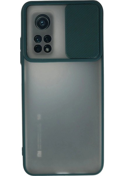 Ieg Xiaomi Mi 10T Kılıf Palm Buzlu Kamera Sürgülü Silikon - Yeşil