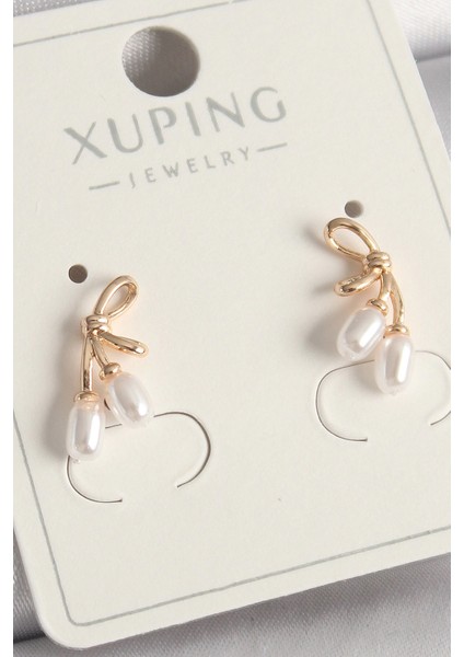 Bfs Pirinç Rose Renk Inci Detay Düğüm Model Kadın Küpe